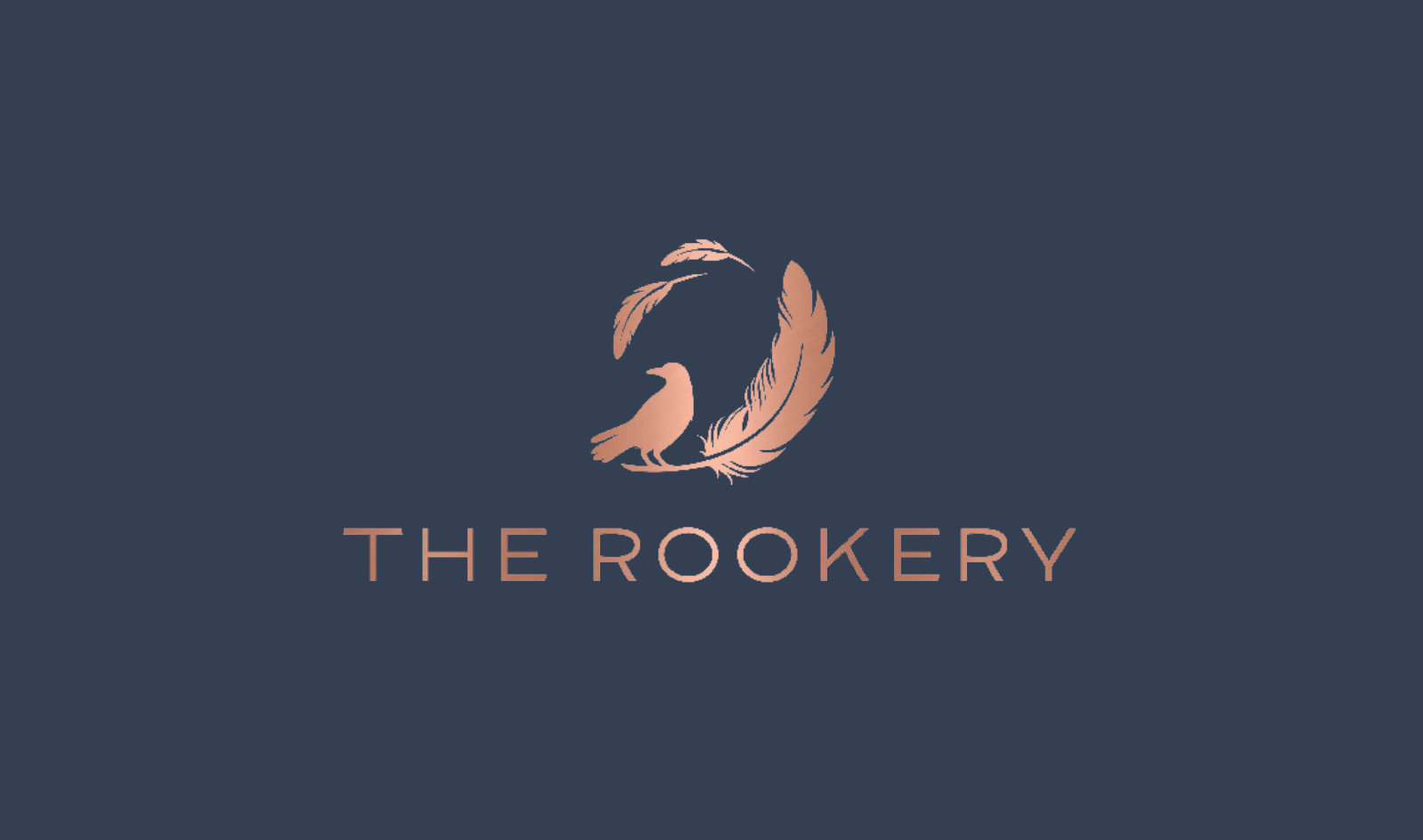 The Rookery Logo Copper on Navy